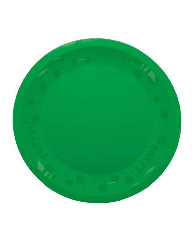 Plato Plastico Reutilizable 21cm Verde Brillante