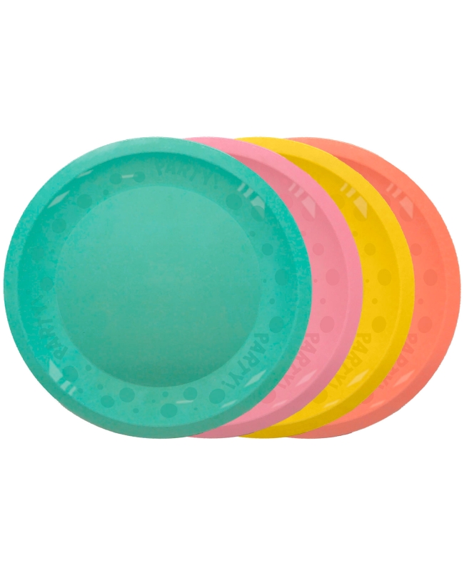 Plato Plastico Reutilizable 21cm Colores Pastel