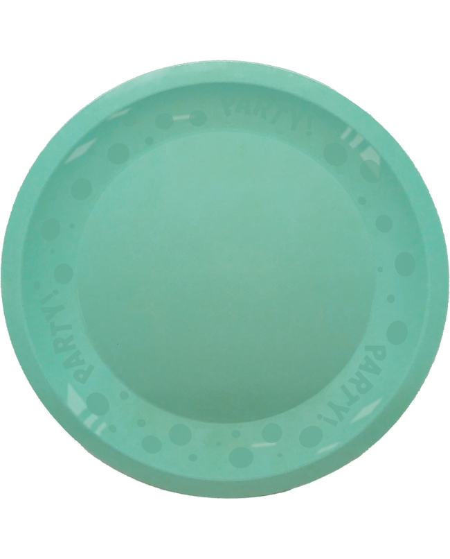 Platos Plastico Reutilizable 21cm Menta Pastel