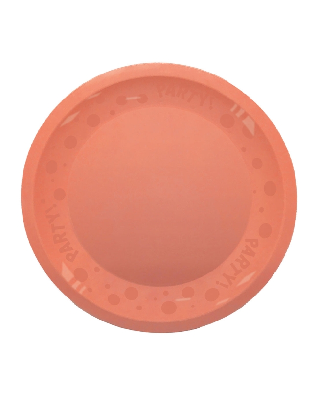 Plato Plastico Reutilizable 21cm Salmon Pastel