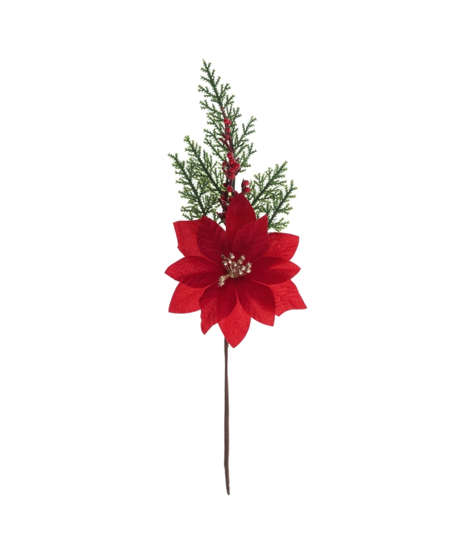 Rama Flor Pascua 13X30cm Poliester/Plastico ***OFERTA DTO NO ACUMULABLE