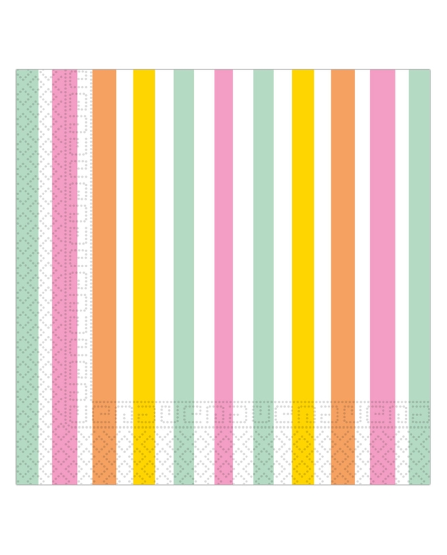 Servilletas 33 x 33cm Rayas Colores Pastel Fsc