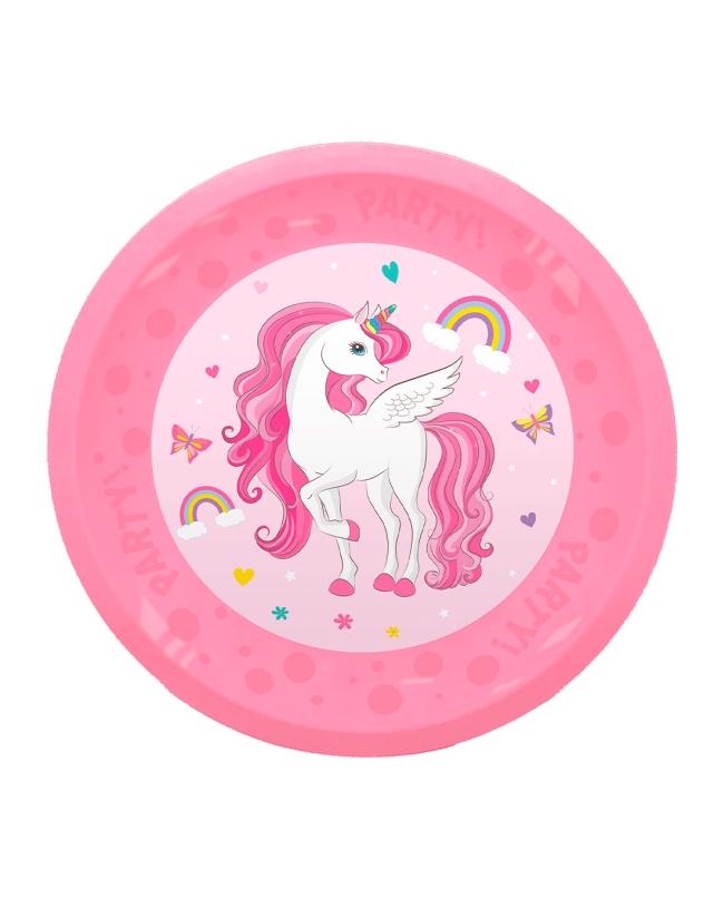 Plato Plastico Reutilizable 21cm Unicornio