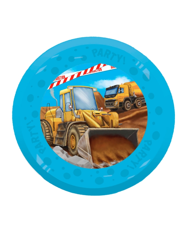 Plato Plastico Reutilizable 21cm Construccion