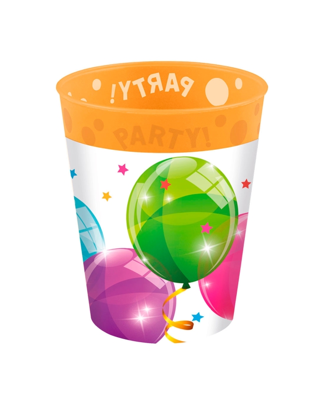 Vaso Plastico Reutilizable 250ml Globos