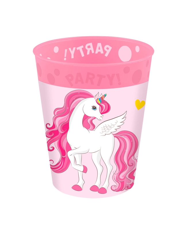 Vaso Plastico Reutilizable 250ml Unicornio