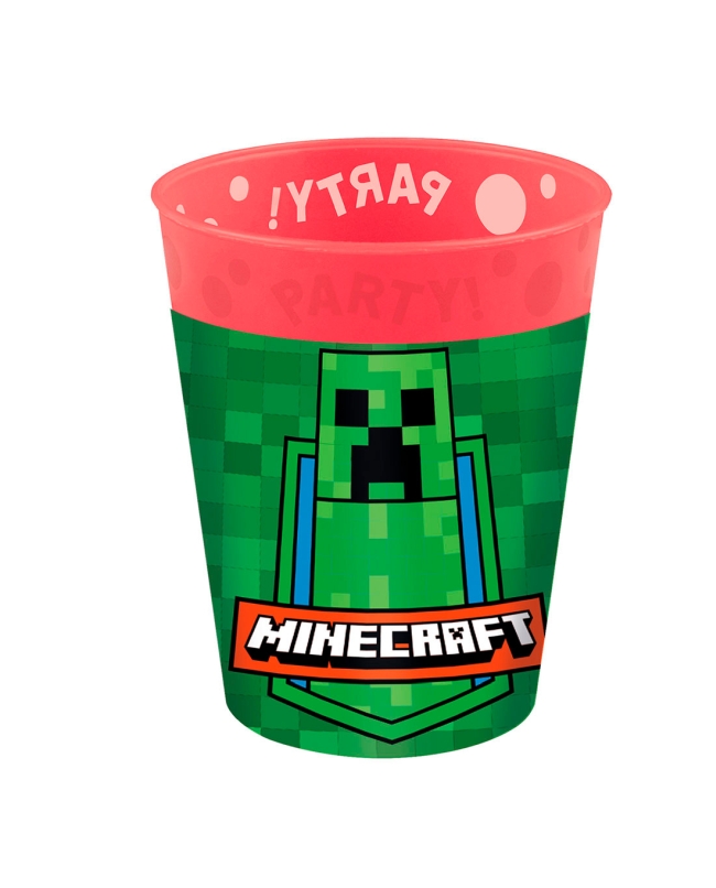 Vaso Plastico Reutilizable 250ml Minecraft