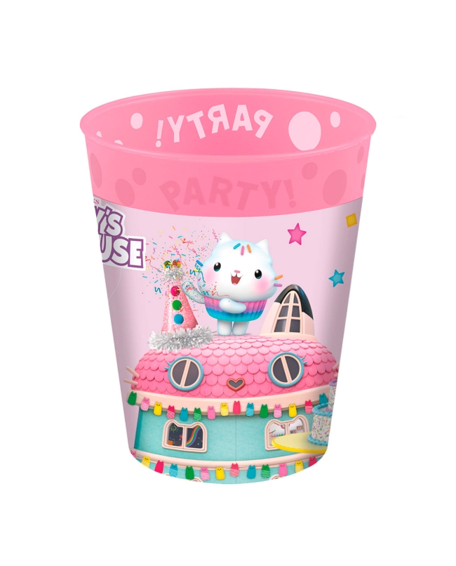 Vaso Plastico Reutilizable 250ml Casa Muñecas De Gabby