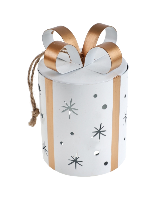 Adorno Regalo Calado Blanco 7X10.5cm Metal ***OFERTA DTO NO ACUMULABLE