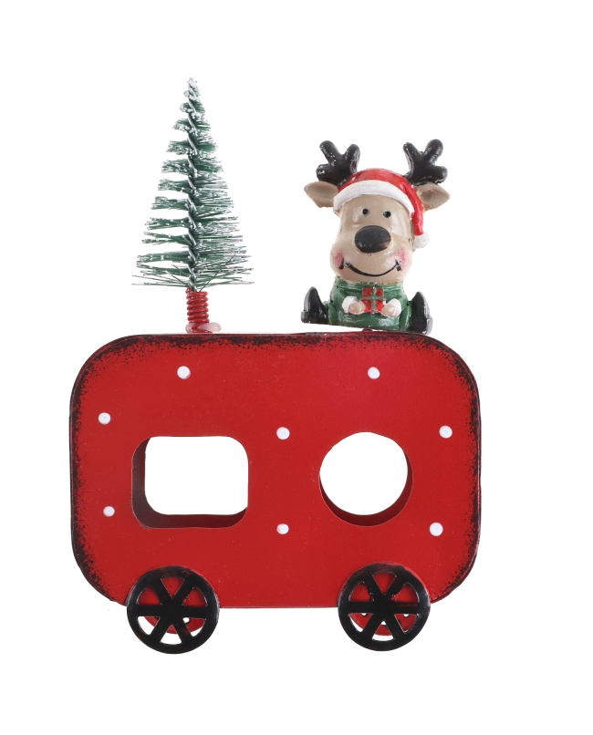Adorno Vagon Navidad Rojo 9X3X13cm Metal/Plastico/Resina ***OFERTA DTO NO ACUMULABLE