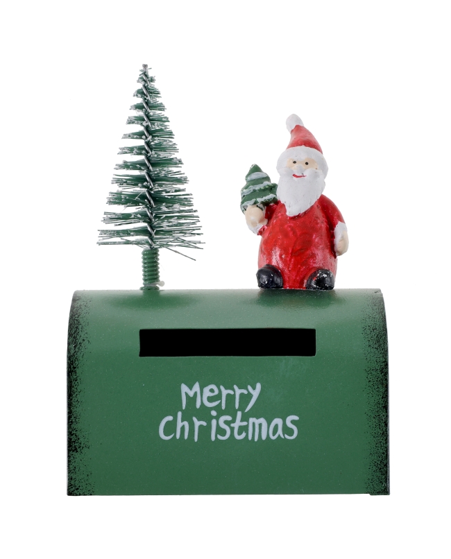Adorno Buzon Verde Abeto 8X4X11.5cm Metal/Plastico/Resina ***OFERTA DTO NO ACUMULABLE