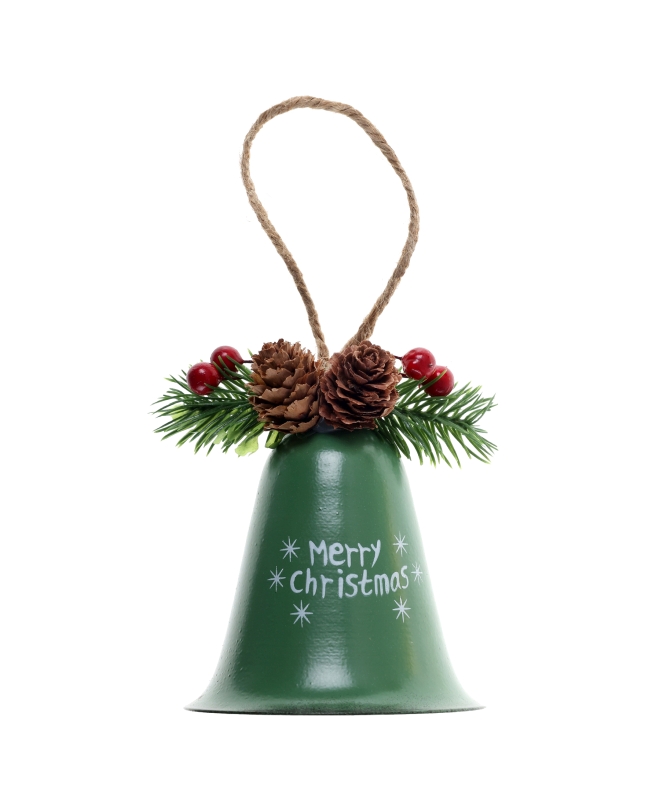 Adorno Campana Verde Abeto 8X11.5cm Metal/Madera/Plastico ***OFERTA DTO NO ACUMULABLE