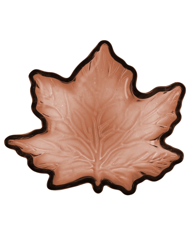 Cuenco Forma Hoja Grd. Marron 14X12X2cm Vidrio ***OFERTA DTO NO ACUMULABLE