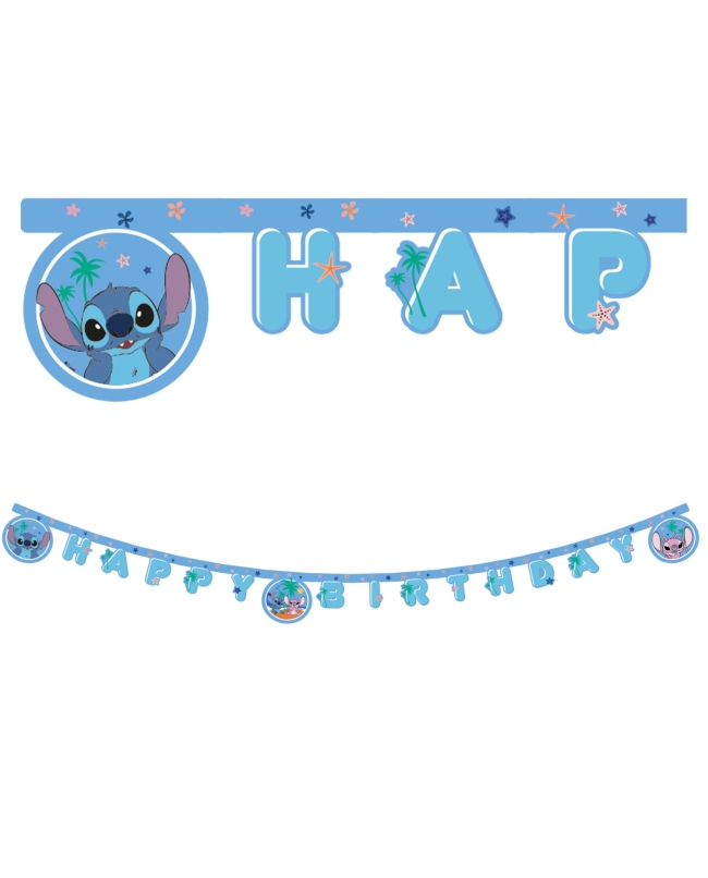 Guirnalda Happy Bday Stitch Y Angel