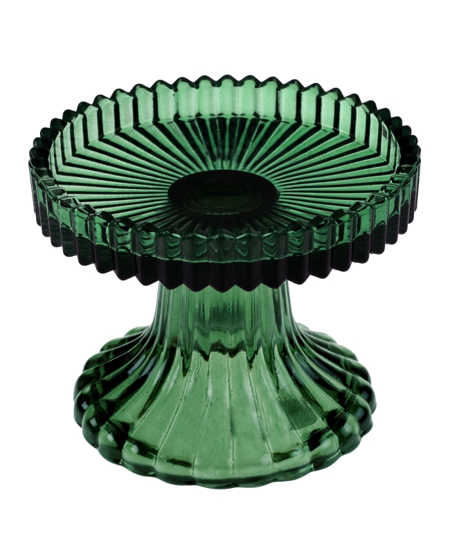Portavelas Base Bandeja Verde Abeto 9.5X7.5cm Vidrio ***OFERTA DTO NO ACUMULABLE