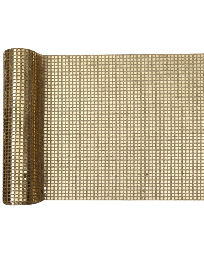 Camino Mesa Espejos Oro 27cm Poliester 2,5m***OFERTA DTO NO ACUMULABLE