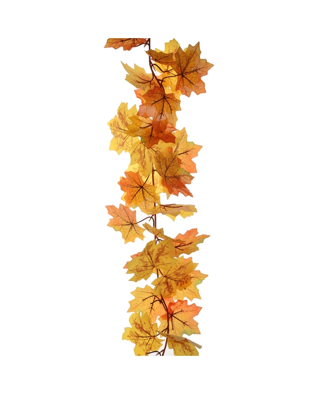 Guirnalda Hojas Otoño Naranja 155cm Tejido Poliester ***OFERTA DTO NO ACUMULABLE