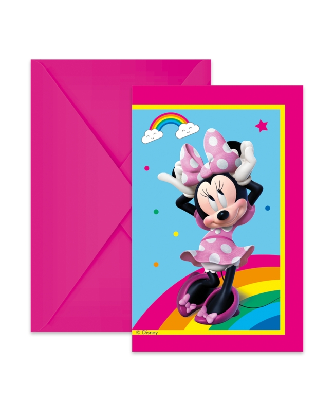 Invitaciones Minnie Arcoiris Fsc