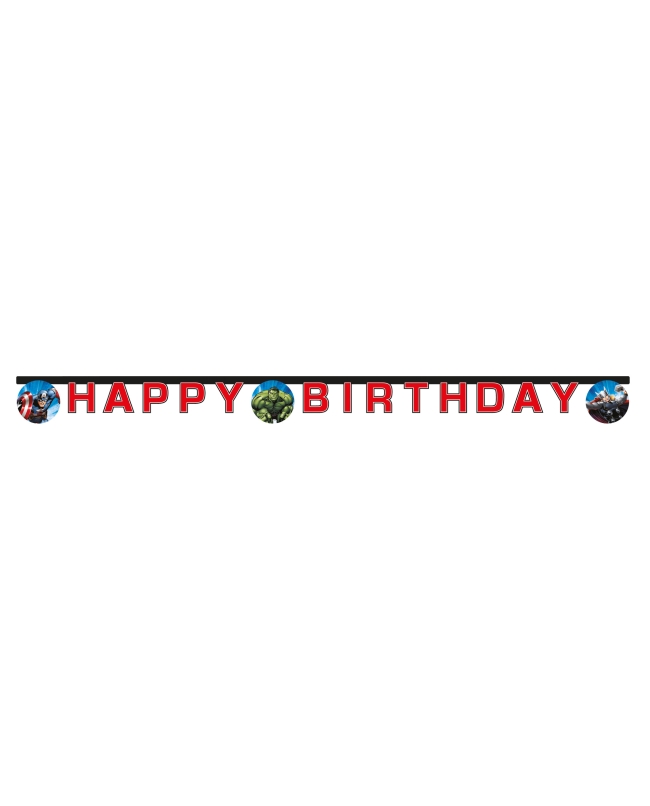 Guirnalda Happy Bday Vengadores Papel Fsc