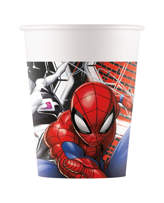 Vasos Papel 200ml Spiderman Telaraña Fsc