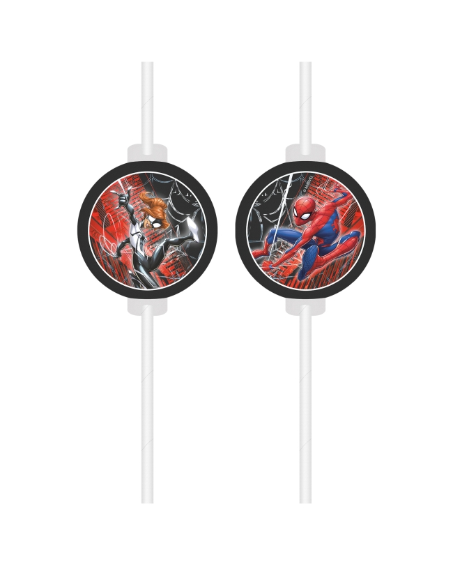Pajitas Papel Spiderman Telaraña Fsc
