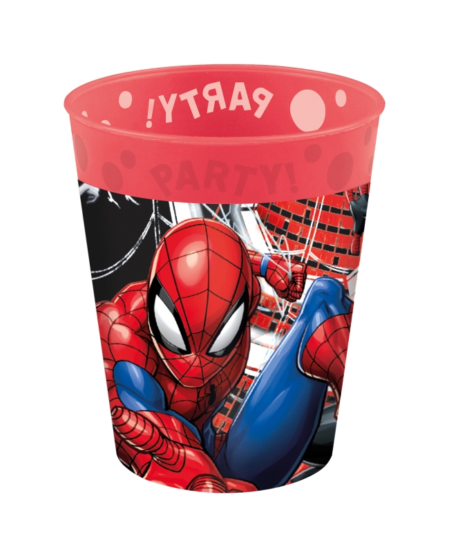 Vaso Plastico Reutilizable 250ml Spiderman Telaraña