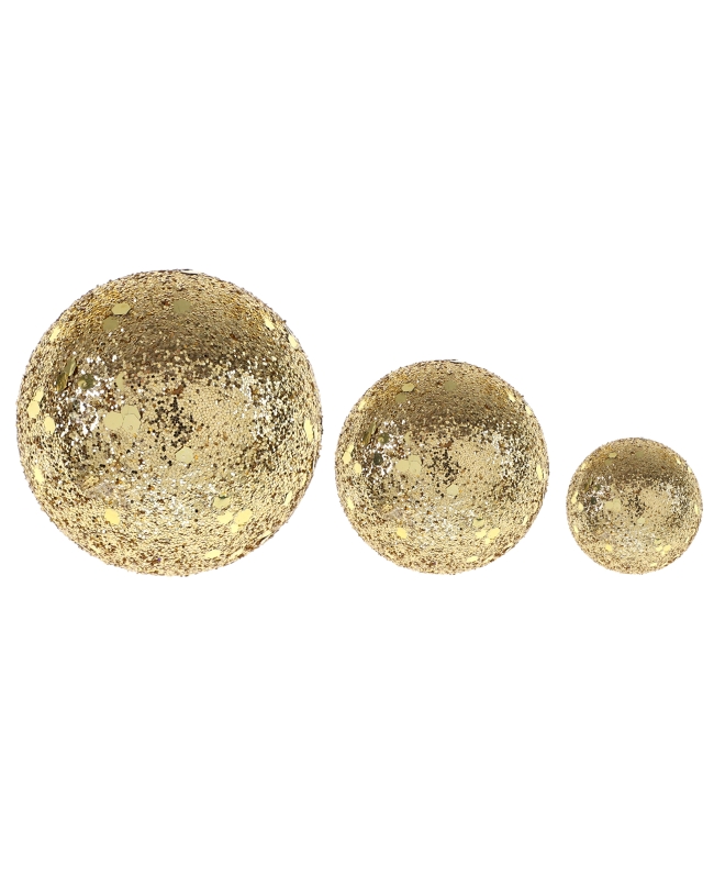 Bolas Purpurina Oro 3.5,4.5&6.5cm Poliestireno ***OFERTA DTO NO ACUMULABLE