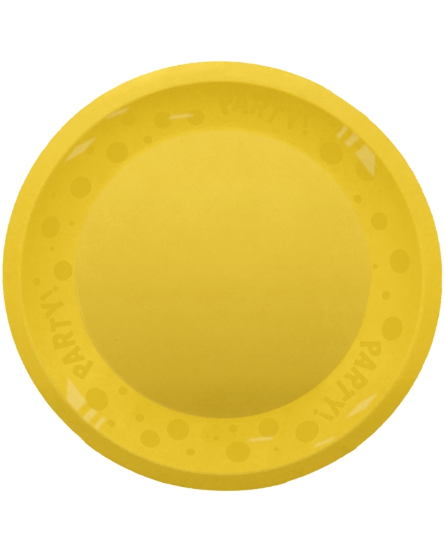Plato Plastico Reutilizable 21cm Amarillo