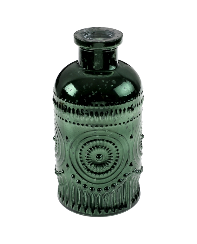 Florero Vintage Brillante Verde Abeto 6X12cm Vidrio ***OFERTA DTO NO ACUMULABLE