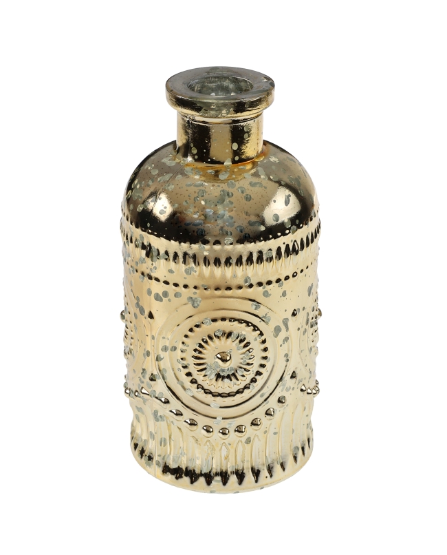 Florero Vintage Brillante Oro 6X12cm Vidrio ***OFERTA DTO NO ACUMULABLE