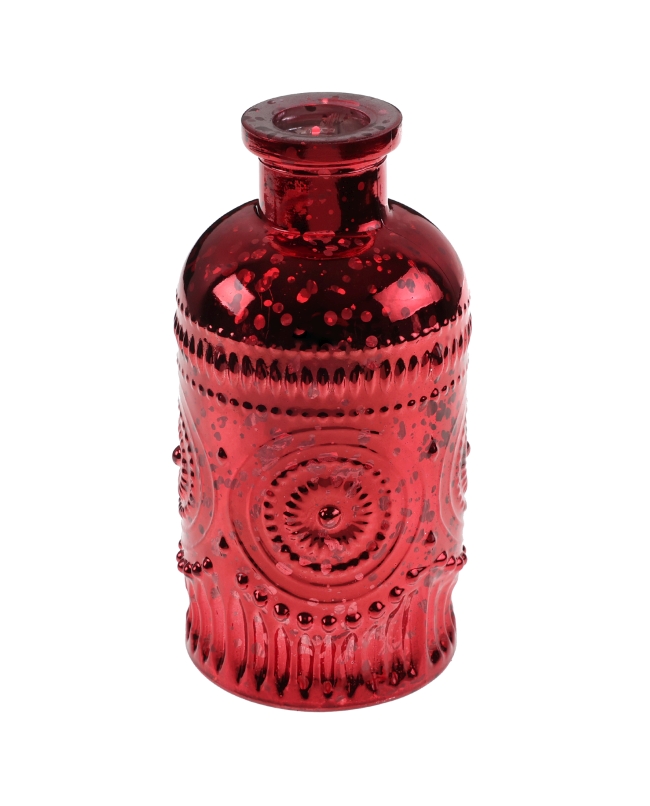 Florero Vintage Brillante Rojo 6X12cm Vidrio ***OFERTA DTO NO ACUMULABLE