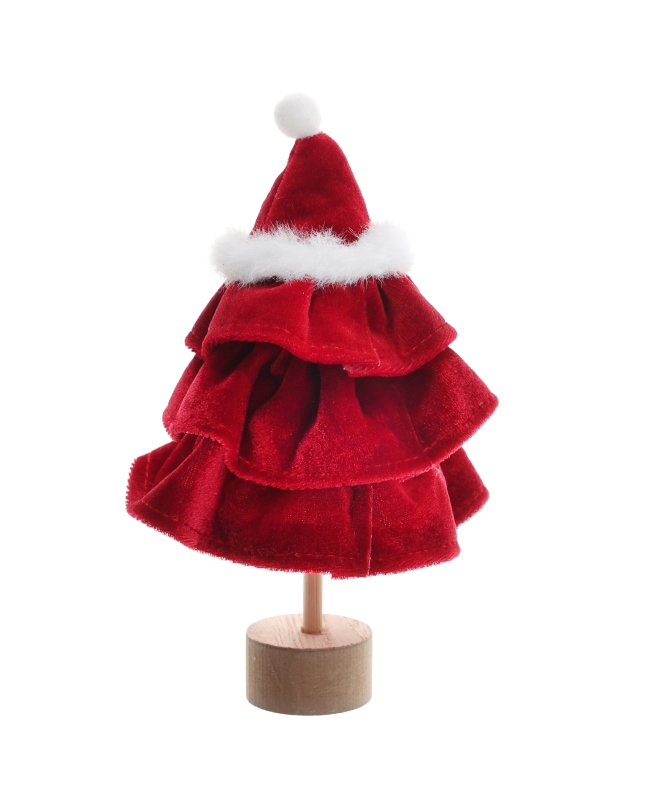 Arbol Navidad Rojo 7X12cm Poliester/Madera/Poliestireno ***OFERTA DTO NO ACUMULABLE