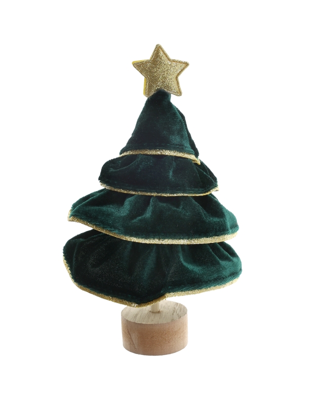 Arbol Navidad Purpurina Verde Abeto 7X12cm Poliester/Madera/Poliestireno ***OFERTA DTO NO ACUMULABLE
