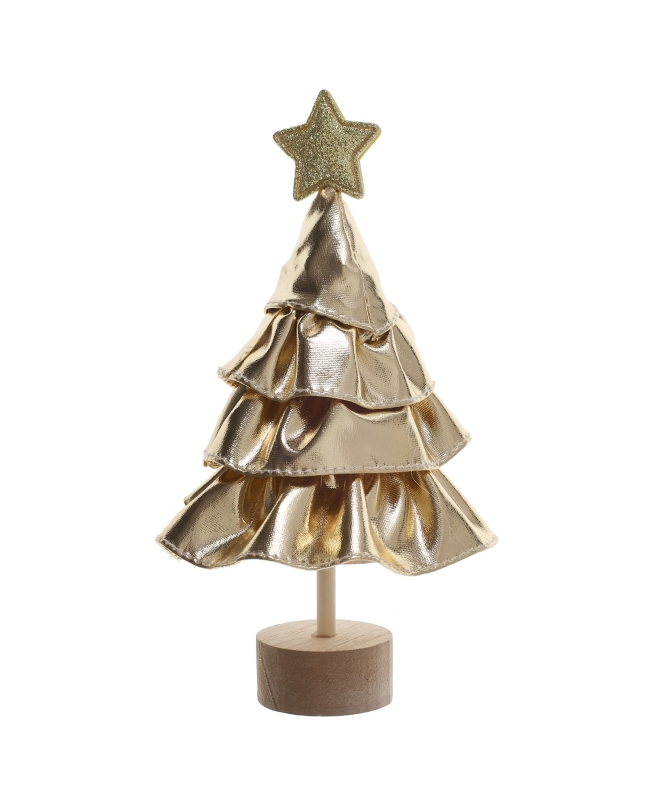 Arbol Navidad Brillante Oro 7X12cm Poliester/Madera/Poliestireno ***OFERTA DTO NO ACUMULABLE