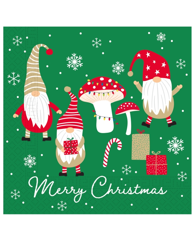 Servilletas 33X33cm Merry Xmas Gnomos Fsc 3Pli
