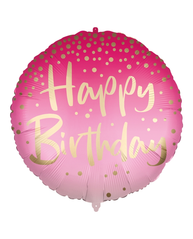 18/46cm Happy Bday Oro/Rosa, Cinta Y Peso ***OFERTA DTO NO ACUMULABLE