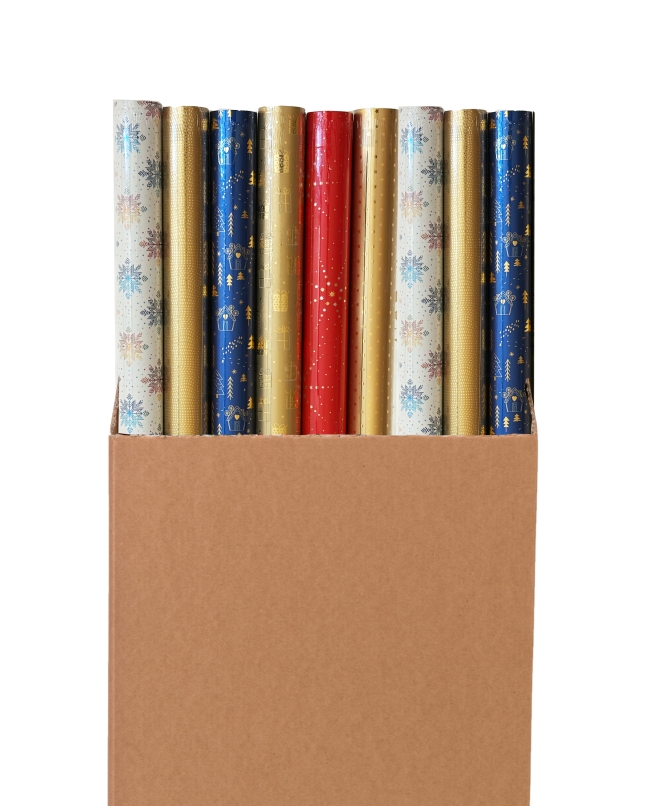 Papel Regalo 0,7X2M Navidad Metalizado Exp.40X20X72cm Carton/Papel ***OFERTA DTO NO ACUMULABLE