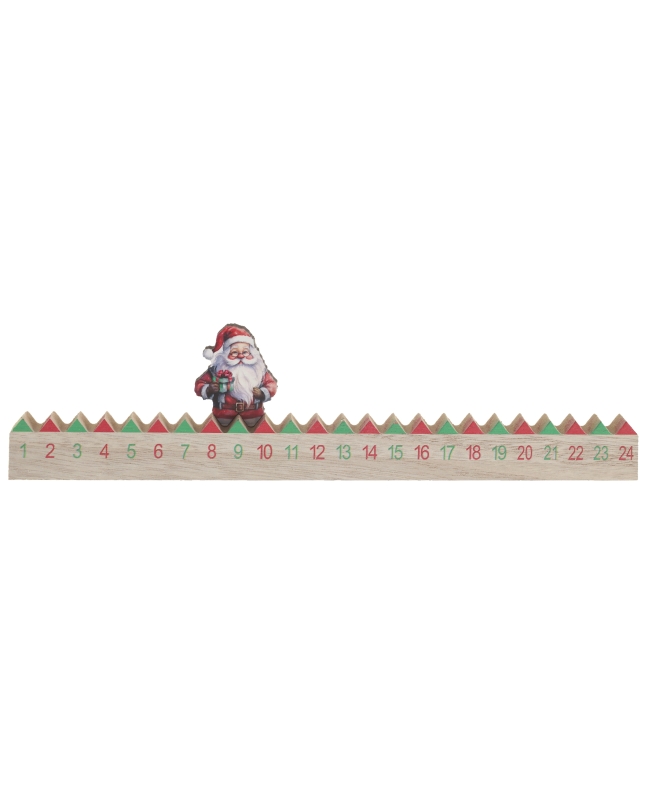 Calendario Adviento Papa Noel 30X1.5X3cm Madera ***OFERTA DTO NO ACUMULABLE
