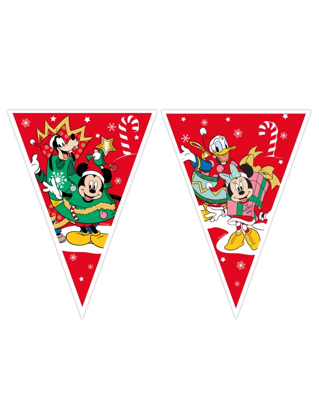 Banderin Papel Mickey Xmas Fsc