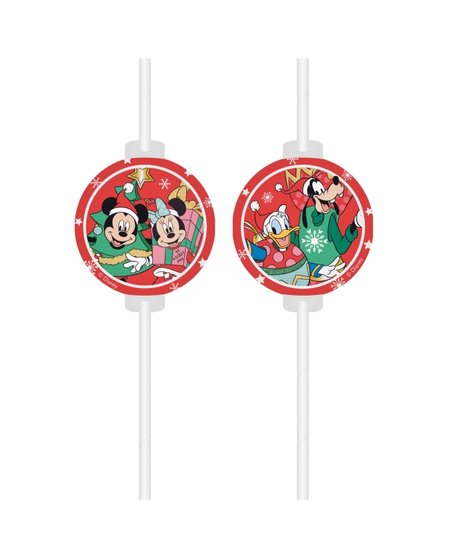Pajitas Papel Mickey Xmas Fsc