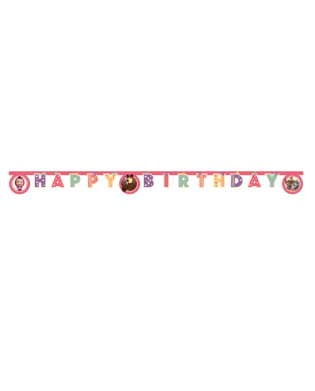 Guirnalda Happy Bday Masha Dulce Papel Fsc
