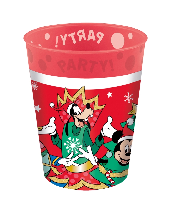 Vaso Plastico Reutilizable 250ml Mickey Xmas