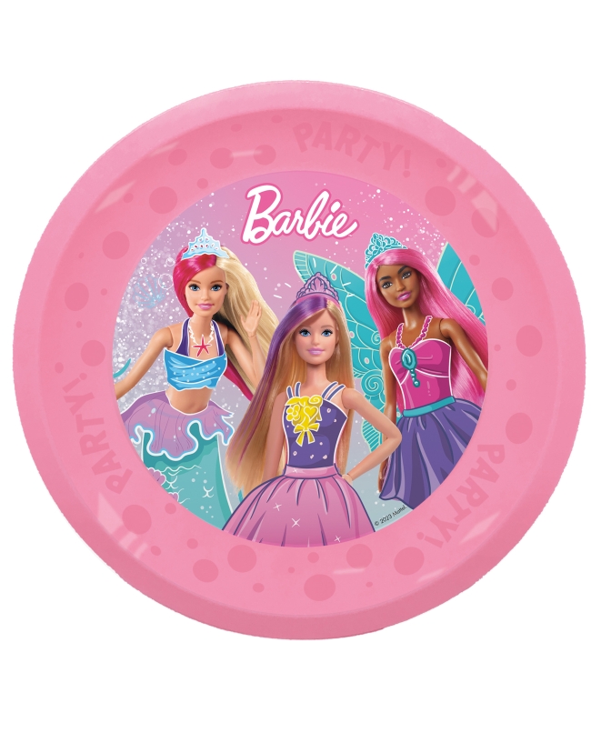 Plato Plastico Reutilizable 21cm Barbie