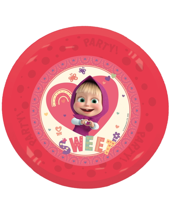 Plato Plastico Reutilizable 21cm Masha Dulce
