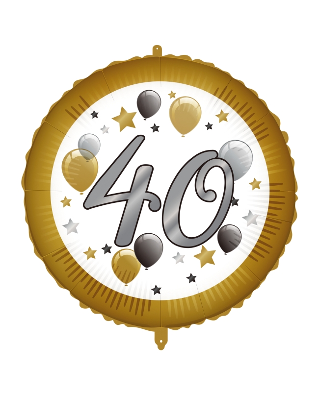 18/46cm Cumpleaños 40 Oro/Plata, Cinta Y Peso ***OFERTA DTO NO ACUMULABLE