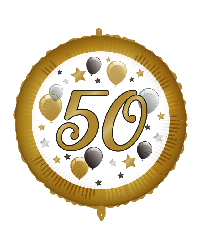 18/46cm Cumpleaños 50 Oro/Plata, Cinta Y Peso ***OFERTA DTO NO ACUMULABLE