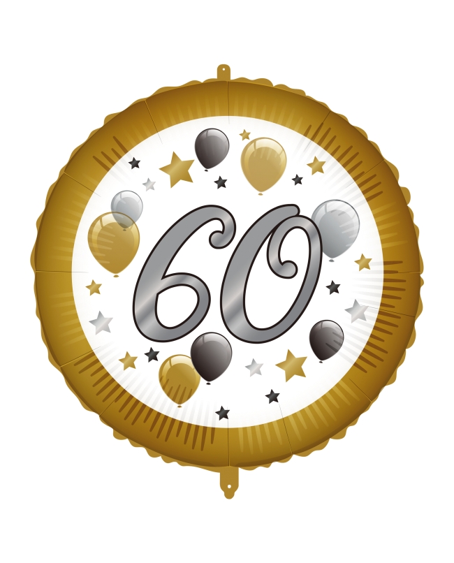 18/46cm Cumpleaños 60 Oro/Plata, Cinta Y Peso ***OFERTA DTO NO ACUMULABLE