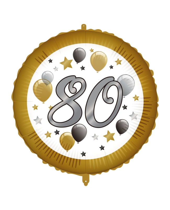 18/46cm Cumpleaños 80 Oro/Plata, Cinta Y Peso ***OFERTA DTO NO ACUMULABLE