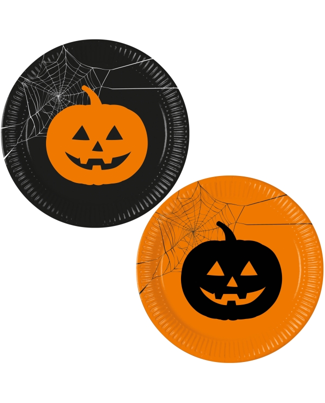 Platos 23cm Calabaza Halloween Fsc 2 Diseños