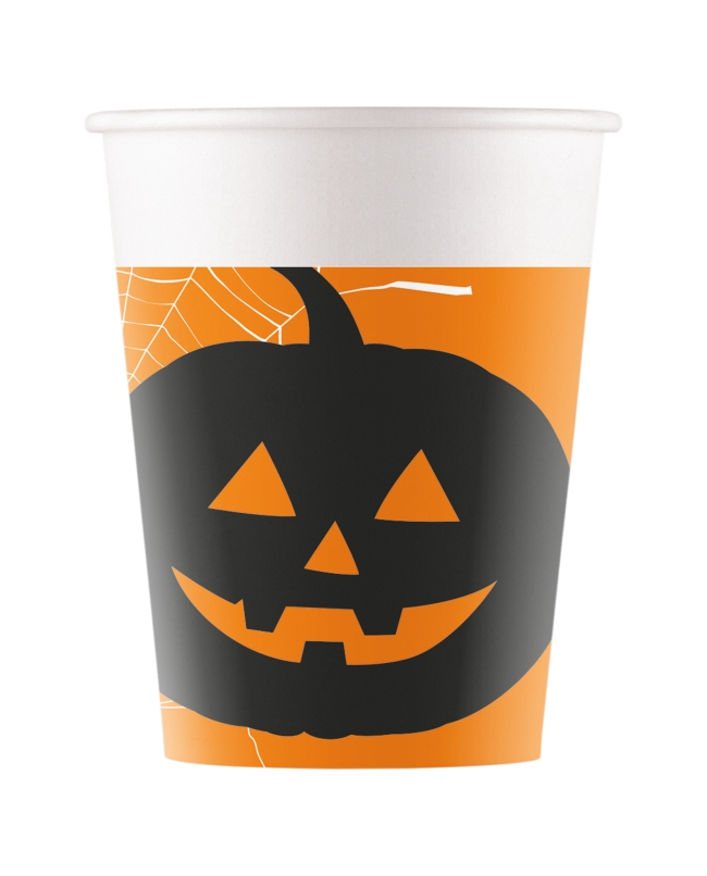 Vasos Papel 200ml Calabaza Halloween Fsc